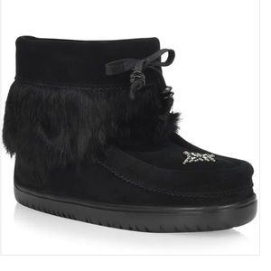 Manitobah Mukluks black suede ankle boots